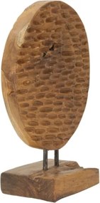 Scultura Coin In Teak Riciclato Cm 30X15,5X40 (Pezzi Unici - Non Rip. In Serie)