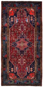 Bidjar Tappeto 350x170 Rosso (Iran) Annodato A Mano