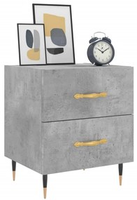 Comodini 2 pz grigio cemento 40x35x47,5 cm in legno multistrato