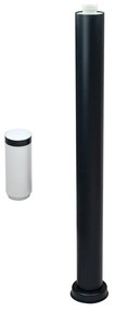 Paletto da Giardino 100cm acciaio inox NERO IK06 IP54 base E27