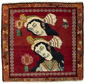 Shiraz Tappeto persiano 70x60 Rosso (Iran) Annodato A Mano