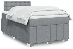Giroletto A Molle Con Materasso Grigio Chiaro 120x200cm Tessuto /