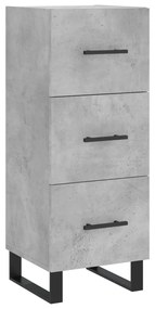 Credenza grigio cemento 34,5x34x180 cm in legno multistrato