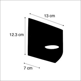 Lampada da parete esterna moderna grigio scuro con LED 2 luci IP54 - Mal