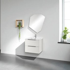 Mobile da bagno sospeso BALI 60 cm con specchio LED Olmo Bianco