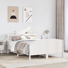 Letto Senza Materasso Bianco 140x200 Cm Legno Massello Di Pino /