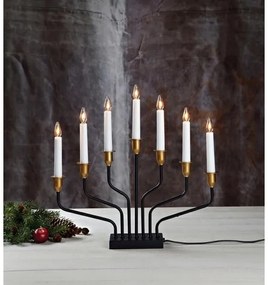 Markslöjd 703578 - Candelabro di Natale BROSA 7xE10/3W/230/34V nero