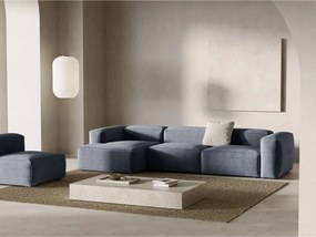 Divano angolare blu polveroso (con penisola a sinistra/con chaise lounge) con rivestimento in velluto a coste Bergamo – Cosmopolitan Design