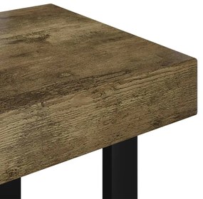 Tavolino salotto marrone scuro e nero 90x45x40cm in mdf e ferro