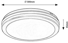 Rabalux 77035 - Plafoniera da bagno a LED INDRE LED/28W/230V IP54 nera