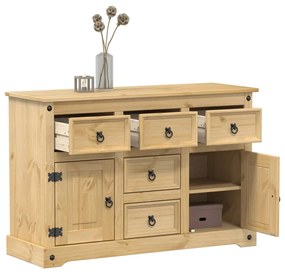Credenza Corona 112x40x75 Cm İn Legno Massello Di Pino /