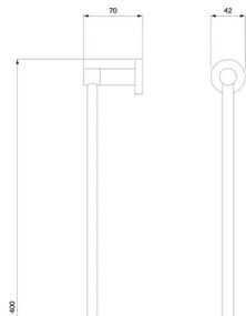 OMNIRES MP60214AT - Appendiabiti da parete MODERN PROJECT 40 cm opaco nero