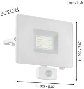 Eglo 33159 - Proiettore di luce a LED con sensore FAEDO 3 LED/50W/230V