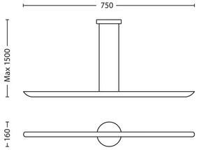 Philips 40747/48/16 - Lampadario LED dimmerabile MYLIVING SELV 2xLED/7,5W/230V