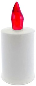Candela LED/2xAA bianco caldo 10,8 cm bianco/rosso