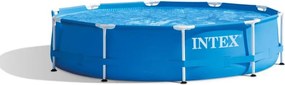 Intex - 28202NP – Piscina Fuori Terra Metal Frame Rotonda, Pompa Filtro 1250 L/h, 4485 l, Acciaio e pvc, Blu, 305x76 cm