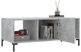 Tavolino salotto grigio cemento 102x50x40 cm legno multistrato