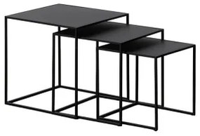 Set di 3 tavoli Nero Ferro 47 x 45 x 45 cm (3 Unità)
