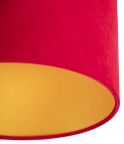 Plafoniera nera velluto rosso oro 25 cm COMBI