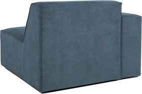 Divano componibile blu (con penisola a sinistra) con rivestimento in velluto a coste Sting – Scandic