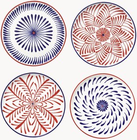 Set di 4 piatti piani fatti a mano Bazaar
