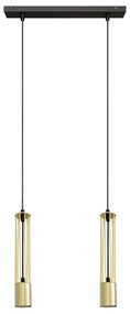 LED Lampadario su corda BARS 2xGU10/4,8W/230V oro/nero