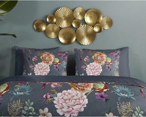 Set copripiumino e federa color antracite in raso di cotone per letto matrimoniale ed esteso 240x220 cm Parma – Descanso