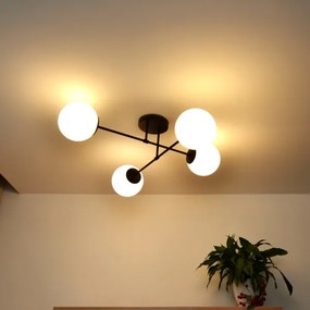Lampadario a plafone MOON 4xE27/15W/230V nero