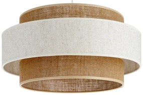 Lampadario a sospensione con cavo BOHO 1xE27/60W/230V diam. 40 cm crema/iuta