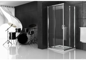 Box doccia ad angolo 80 x 120 cm cristallo 6 mm H 190 cm Ix Box Morini S158H1