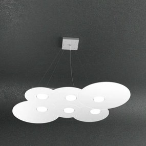 Cloud sospensione 6+2 luci biemissione bianco 1128-s6 r+2-bi