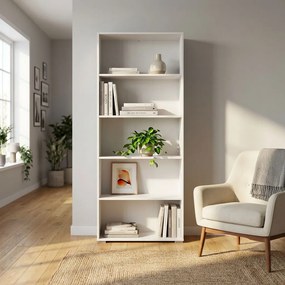 MADDIE - libreria cinque ripiani moderno minimal in legno