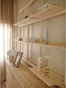 Libreria da parete di colore naturale in pino massiccio 192x127 cm Groove – Karup Design