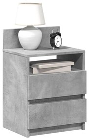 Comodini 2 Pz Con 2 Cassetti Grigio Cemento 40x33x60 Cm /