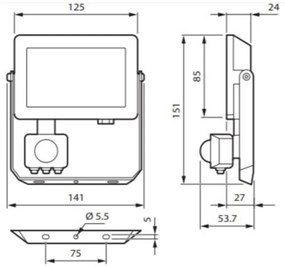 Philips - Riflettore LED con sensore DECOFLOOD LED/20W/230V IP65