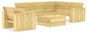 Set Divani da Giardino 3 pz in Legno di Pino Impregnato