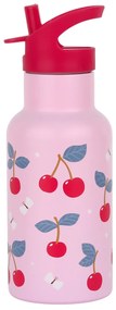 A Little Lovely Company - borraccia in acciaio inox, 350 ml - ciliegie