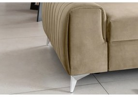 Divano marrone chiaro allungabile e rivestimento in velluto 261 cm Laurence – ELTAP