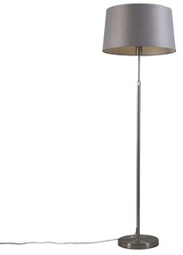 Lampada da terra in acciaio con paralume grigio 45 cm regolabile - Parte