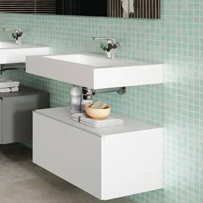 Mobile da bagno sotto lavabo VISOBATH element neve laccato opaco L 60 x H 35 x P 45 cm 1 cassetto, lavabo non incluso