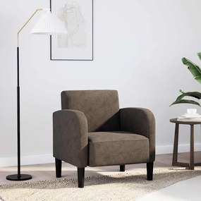 Divano Sedia Con Braccioli Grigio Scuro 54 Cm İn Similpelle /