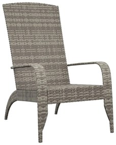 Sedia Adirondack da Giardino Grigia in Polyrattan