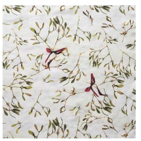 Federa con motivo natalizio 45x45 cm Mistletoe - Linen Tales