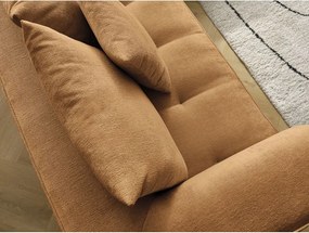 Divano angolare color senape (penisola a sinistra/a L) con rivestimento in ciniglia Whesley – Bobochic Paris