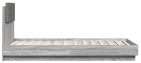 Giroletto con Testiera Grigio Sonoma 75x190cm Legno Multistrato