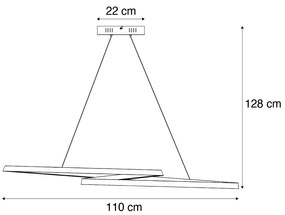 Lampada a sospensione scandinava beige 60 cm con LED dimmerabile a 3 livelli - Circuit