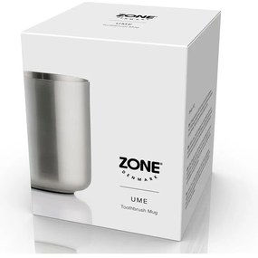 Portaspazzolino color argento opaco in acciaio inox Ume – Zone