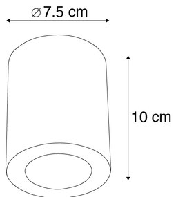 Faretto moderno bianco 7,5 cm - Tuba