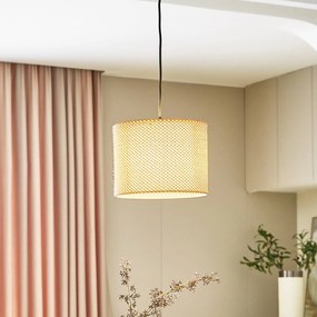 Lindby lampada a sospensione Soula, Ø 26 cm, beige, plastica, E27