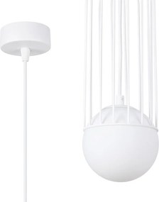 Lampadario bianco con paralume in vetro Belinda – Sollux